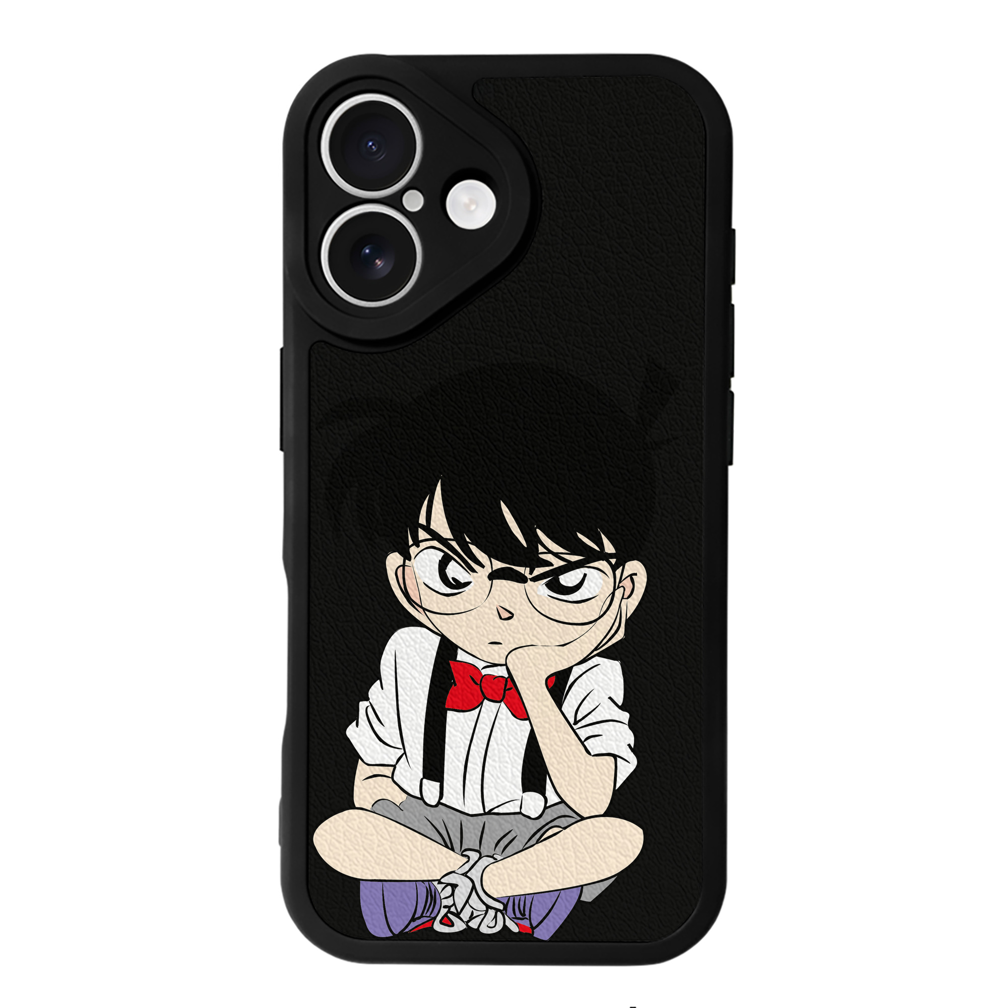 （画像用） 名探偵コナン 江戸川 コナン Detective Conan Conan Edogawa 【iPhone 16シリーズ対応】シリコンスマホケース（レザー調） 材質：シリコン